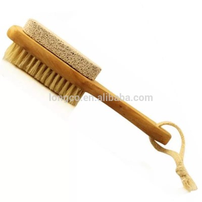 Natural Two-side Wooden Body Bristle Brush Massager Bath Shower Spa Scrubber