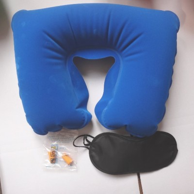 Customize LOGO outdoor leisure travel Sambo travel suit inflatable pillow  blindfold  earplug